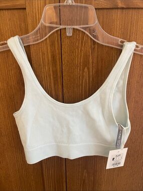 Light Blue Ribbed Bralette Crop Top – Unbranded